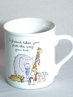 Vintage Hallmark 80s Mugs, Gift for the Friend "A Friend Always Sees the Best in
